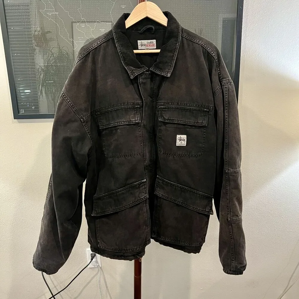 Stussy - Washed Canvas Shop Jacket XXL (#115589) - Black